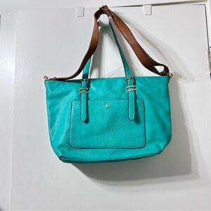 Spring large bag aqua/jade faux leather